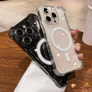 Vỏ Trong Suốt Từ Tính Cho iPhone 17 Air 16E 16 15 14 + 13 12 Mini 11 Pro Max XS Max X XR 8 7 6 6S + Ốp Điện Thoại Kinh Doanh Trong Suốt Mềm Bốn Vỏ Chống Sốc