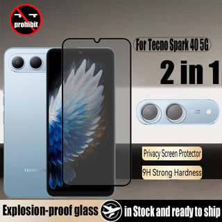 Tecno Spark 40 5G Kính cường lực chống gián điệp 2 trong 1 Bảo vệ màn hình riêng tư cho Tecno Spark 2024 Go 1 1S 2 30 30C 20 20C 4G 5G & Phim ống kính máy ảnh