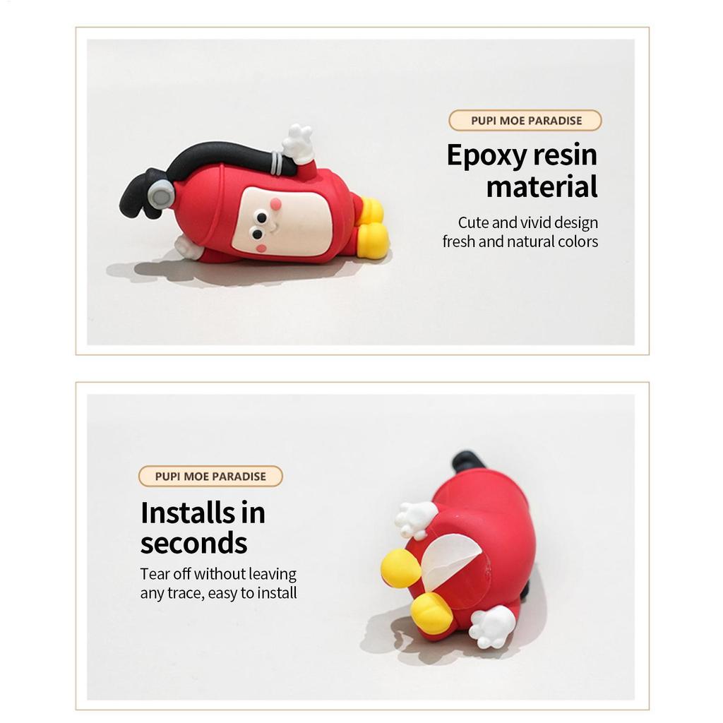 Car Interior Decor Cute Central Control Screen Ornament 4 Pieces Fire Extinguisher Shape Central Control Screen abrtedvn