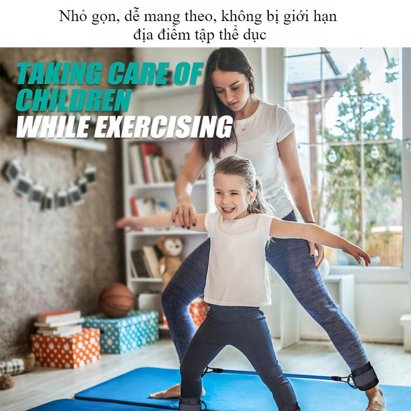 Set Quấn Cổ Chân Tập Gym 1 Đôi- Combo Quấn Cổ Chân & 3 Dây Kháng Lực, Hỗ Trợ Tập Luyện Chân, Mông, Đùi Hiệu Quả