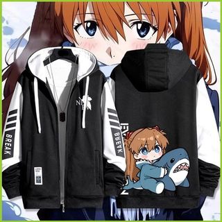 Áo khoác Unisex Neon Genesis Evangelion Ayanami Rei, Dây Kéo Phối Thời Trang