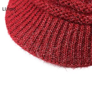 LUImo Mùa Đông Mũ Ấm Áp Mũ Dệt Kim Thời Trang Mẹ Bà Nón Sang Trọng Dày Lông Cừu Lót Ấm Áp Len Quà Tặng Giáng Sinh SBS
