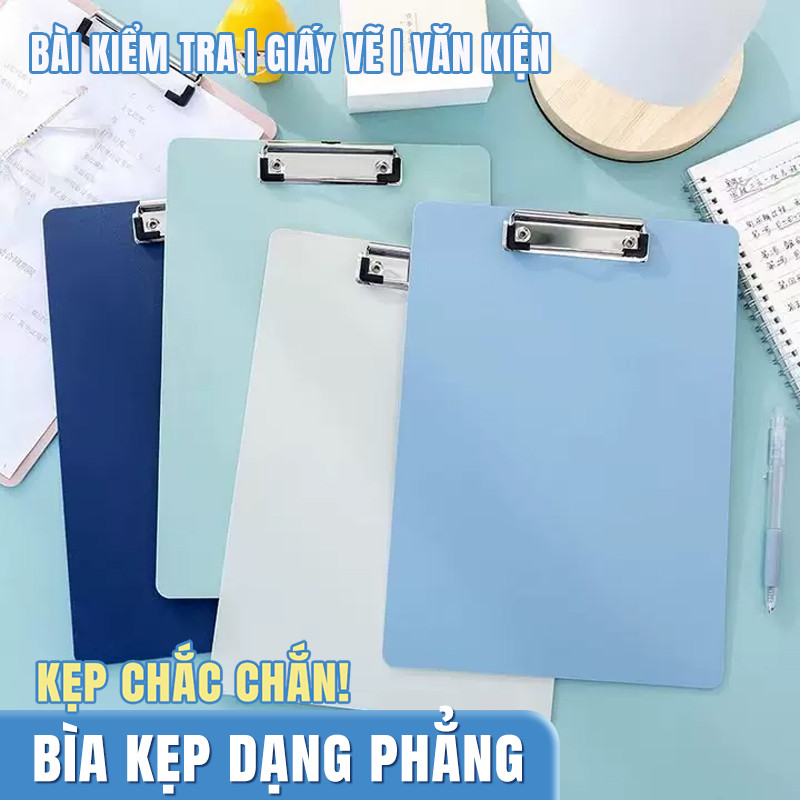 Bìa Kẹp Tài Liệu A4 Nhựa Cao Cấp – Bìa Trình Ký Đơn Giản, Kẹp Hồ Sơ Inox Bền Chắc, Màu Pastel Nhẹ Nhàng