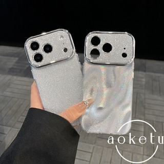 Ốp điện thoại lấp lánh phun cát cửa sổ lớn sang trọng phù hợp cho iPhone 13 14 15 16 17 Pro Max Vỏ silicon chống rơi bao gồm tất cả