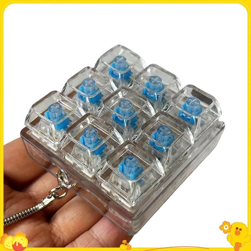 [Gengli] 4 / 9 Phím Bàn Phím Cơ Trục Máy Kiểm Tra Bàn Phím LED Chìa Khóa Giảm Căng Thẳng DIY Nút Keycap Móc Khóa Đồ Chơi Quà Tặng