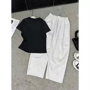 SÉT BỘ CROPTOP TĂM TRƠN NGẮN CO DÃN+ MIX QUẦN DA CÁ TRƠN XÁM TIÊU- quanao94