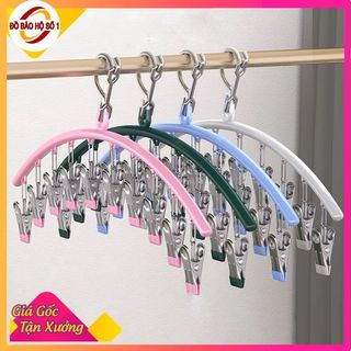 [Freeship] COMBO 3/5 Móc 10 Kẹp CONG Treo Quần Áo Chống Trượt Chống Gió Bằng Thép Bền Chắc Chắn