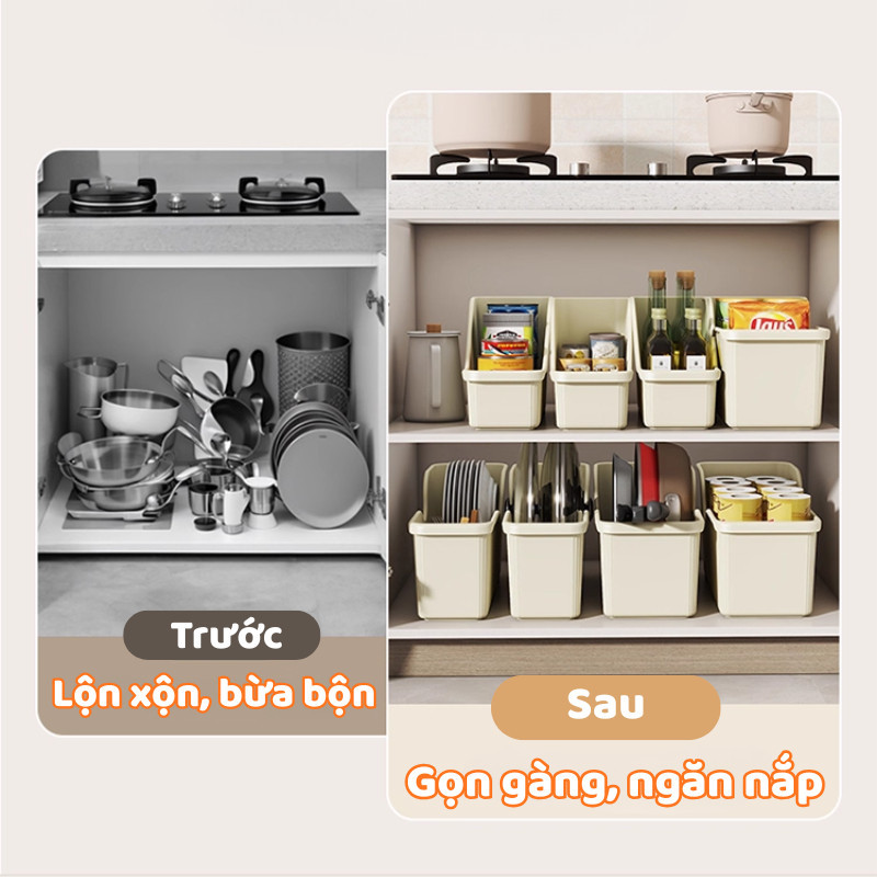 Khay Đựng Đồ Nhà Bếp Đa Năng Có Bánh Xe Tiện Lợi, Kệ Để Đồ Gầm Bếp, Tủ Bếp Sắp Xếp Gọn Gàng