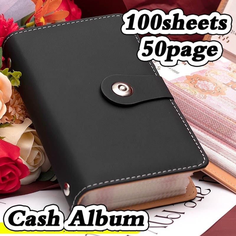 Sổ 100 Bao Thơ Tiết Kiệm | Da PU Kích Thước A6 | Ngăn Chứa Tiền Mặt | Thử Thách Tiết Kiệm