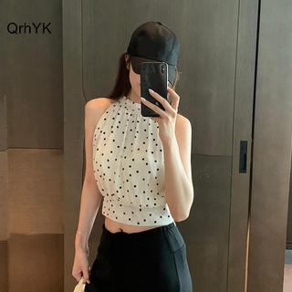 Áo Vest Nữ Ngắn Không Tay Chấm Bi Dây Neon, Thích Hợp Cho Ngày Lễ