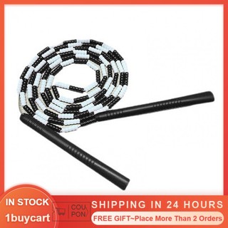 1buycart1 Dây nhảy bằng nhựa dẻo Tập luyện tốt nhất Xoay đính cườm có thể điều chỉnh cho gia đình (màu đen)