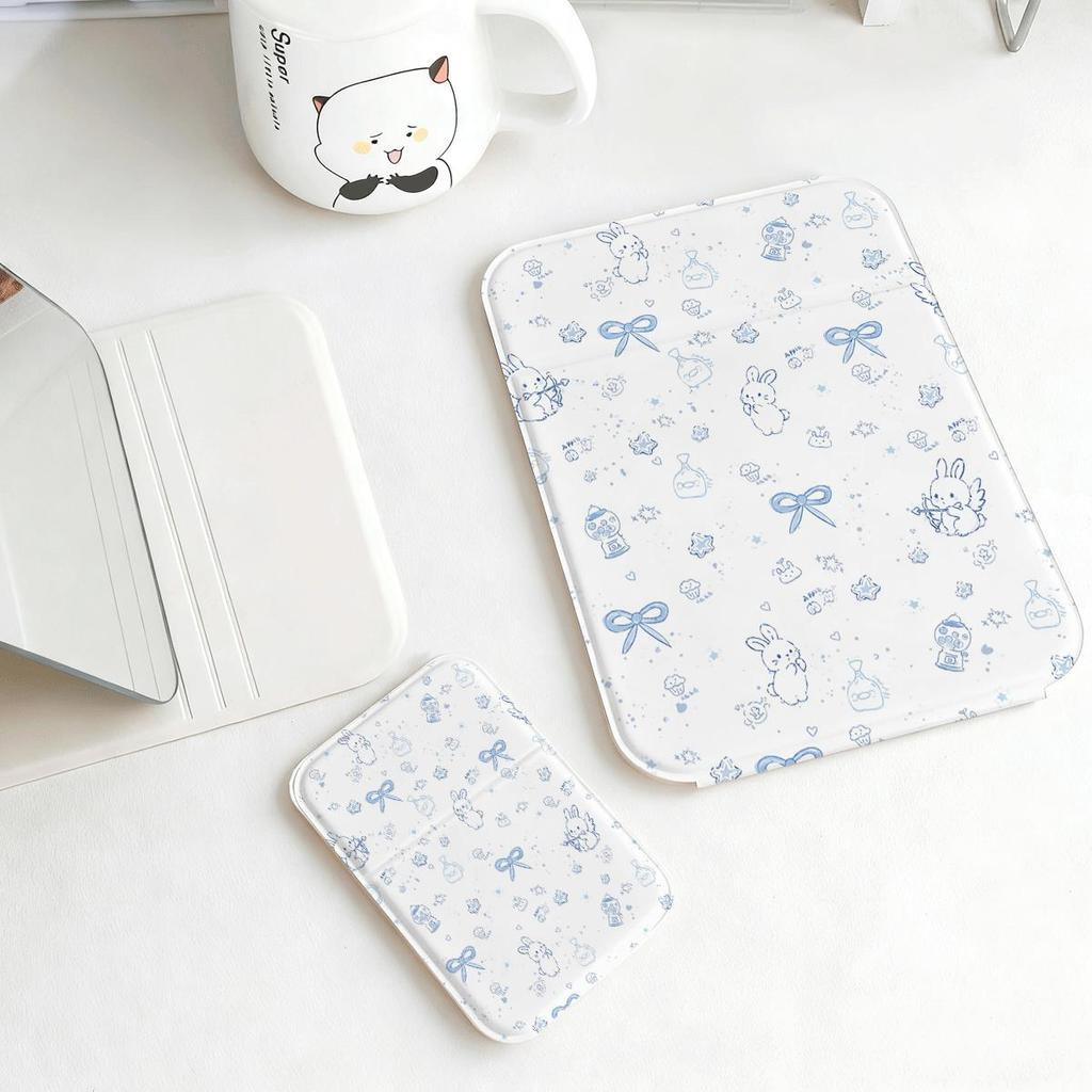Màu xanh Bowknot Gương gấp trang điểm cho đi làm đi chơi