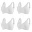 FallSweet 4PC Seamless Wireless Bras for Women Large Size Push Up Bra Comfort Underwear Anti-Sagging Bralette Female Lingerie