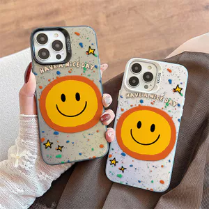 Ốp Lưng Cho Redmi Note 14 13 12 11 10 14C 13C 12C 11A 10C 9C A3 A2 A1 C75 C65 C61 C55 C31 X7 X6 M6 13T 14T Pro Mạ Acrylic IMD Case Motif Smile Face CYIM143