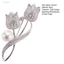 Trâm cài hoa tulip thổ cẩm với kim cương giả và ngọc trai lấp lánh - Trang trí và bảo vệ quần áo & túi xách