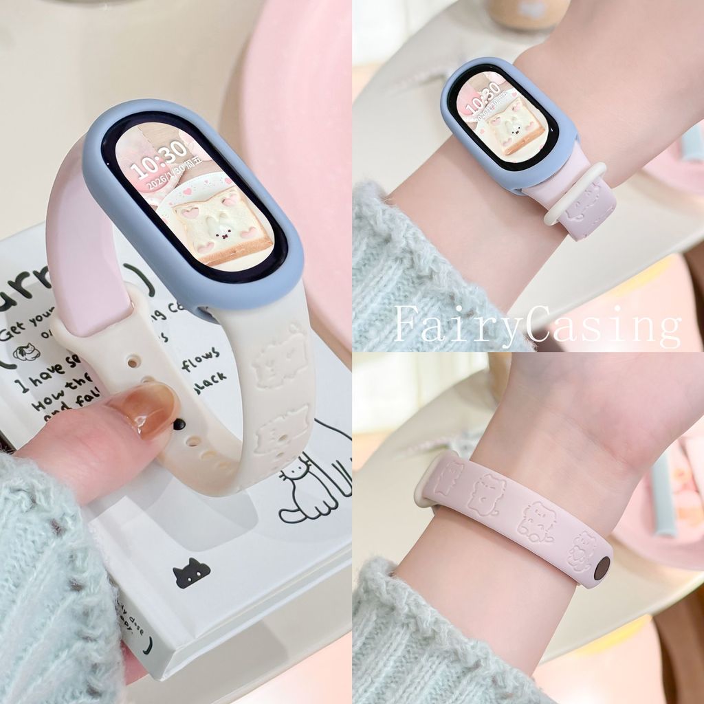 Ốp lưng + Dây đeo silicon cho Xiaomi Mi Band 10 9 8 Phụ kiện Vòng đeo tay thể thao Pulseira Correa Mi Band 9 8 10 Dây đeo cổ tay