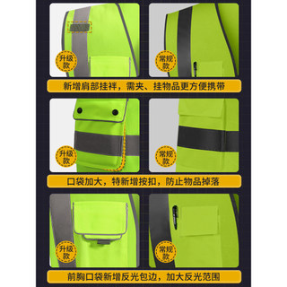 Áo Vest Phản Quang Dành Cho Quản Lý Bảo Vệ và Công Trình Xây Dựng, Nhiều Túi Tiện Lợi