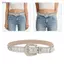 Đai eo cinching đính kim cương giả lấp lánh, đai da PU với ban nhạc, phù hợp nhiều dịp