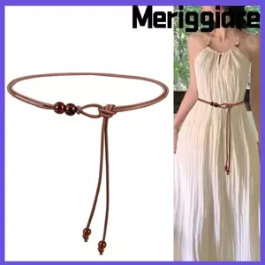 MERIGGIARE Thắt lưng mỏng có thể điều chỉnh, với dây da thiết kế sang trọng đính cườm, Thắt lưng thắt lưng thắt lưng cổ điển thông thường cổ điển hợp thời trang dành cho nữ Váy trang trí Áo len phù hợp với áo khoác