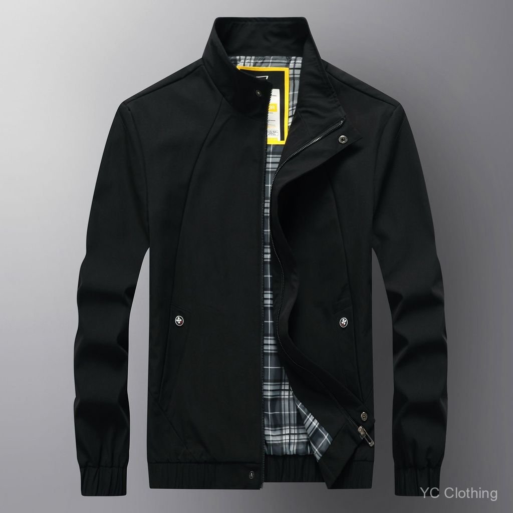 Áo Khoác Cổ Đứng Slim Fit Polyester Thoáng Khí, Phù Hợp Mùa Xuân và Thu