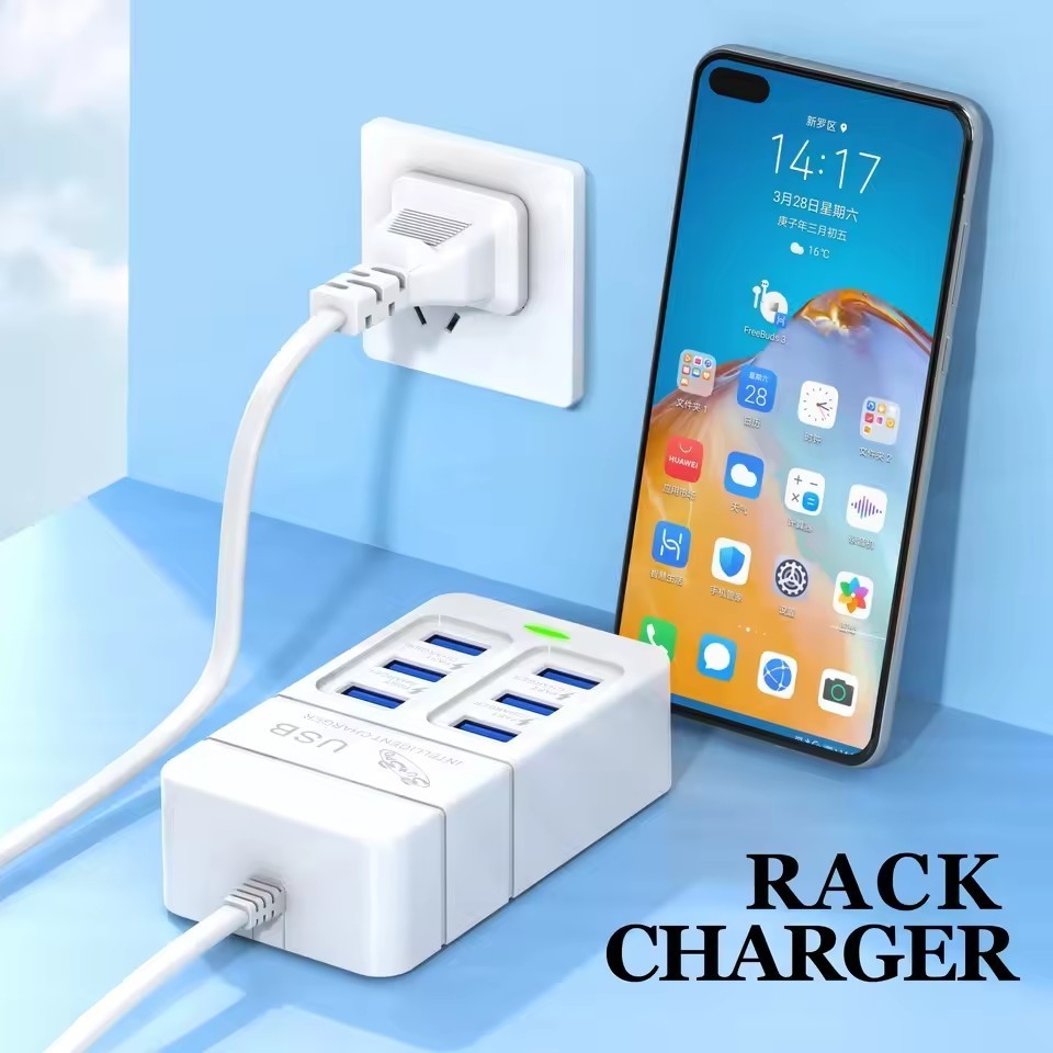 Sạc nhanh 35W 6 cổng đa thiết bị gia đình phích EU Công suất 35W،EU،Cắm nhiều thiết bị cùng lúc،Tương thích đa thiết bị