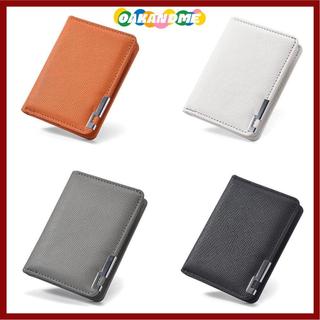 [Còn hàng] Ví nam OAKANDME Retro, Ví đựng tiền xu hai lần màu cam đen xám trắng, Da PU siêu mỏng nhiều túi Thẻ tín dụng