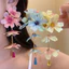 Vòng Tay Ombre Cánh Hoa Thủy Tinh từ Vải Hoa Lớp, Phong Cách Hàn Quốc, Phù Hợp Đi Biển Mùa Hè