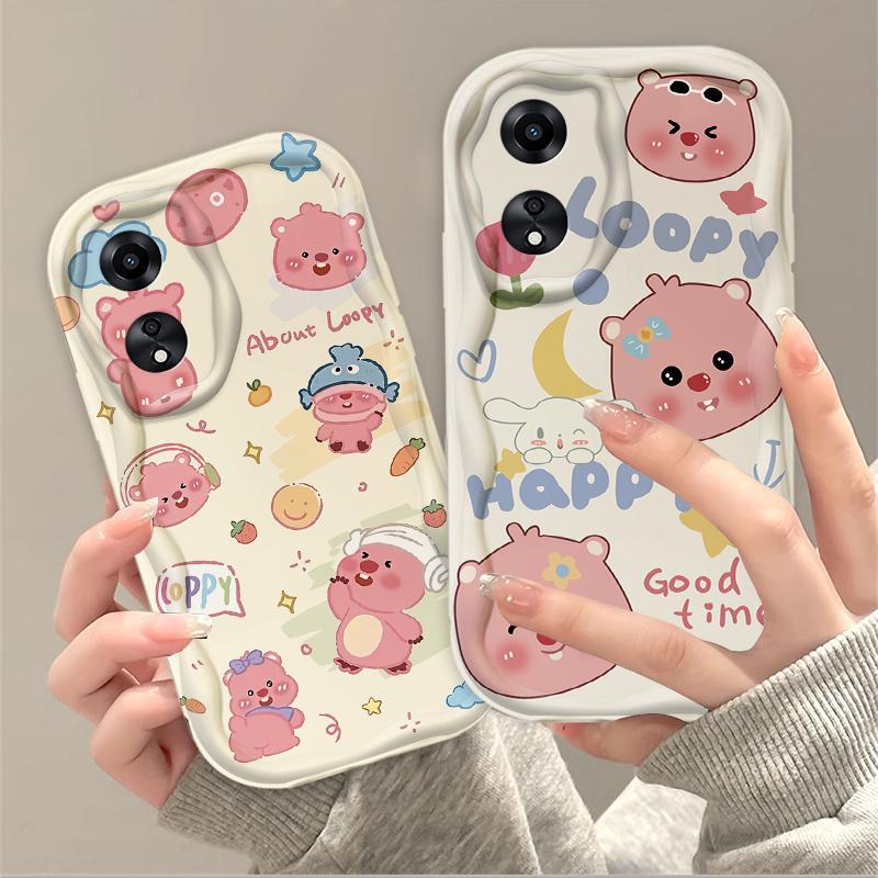 Thích Hợp Cho OPPO A18 A38 A58 A60 A17 A17K 4G 3D Điện Thoại Thông Minh TPU Mềm Hoạt Hình Dễ Thương Loopy Vỏ Điện Thoại Chống Sốc