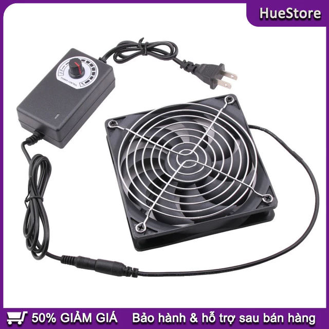 Quạt thông gió mini 12cm chuồng trại có điều tốc Quạt Thông Gió Hình Vuông،Kèm điều tốc،Tản nhiệt không gian nhỏ