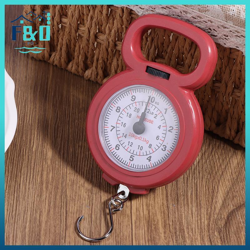Cân treo lò xo mini con trỏ 10kg, di động, dùng cho câu cá/hành lý/thực phẩm