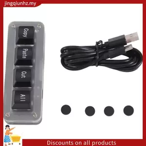 Mini 4 Phím Chọn Bản Sao Dán Cắt Tất Cả Macro Pad Phím Ngắn Một Tay Bàn Phím Cơ Chơi Game RGB Phím OSU Dễ Sử Dụng