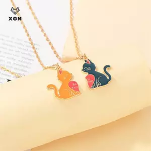 Bộ Dây Chuyền Mặt Mèo Dành Cho Trẻ Em, Hình Mèo Dễ Thương - Quà Tặng Bạn Bè Tốt Nhất