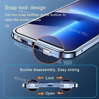 Ốp điện thoại OPPO Reno 15 15Pro 15 Pro Max 5G Bảo vệ toàn bộ ống kính Vỏ kim loại từ tính OPPO Reno 15 Pro Mặt trước hai mặt kính mặt sau Vỏ điện thoại toàn thân có khóa