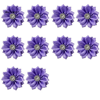 Cửa hàng tốt nhất| 10 Chiếc 4cm Satin Ruy Băng Hoa Sáng Bóng Đính Kim Cương Giả DIY Cưới Thủ Công