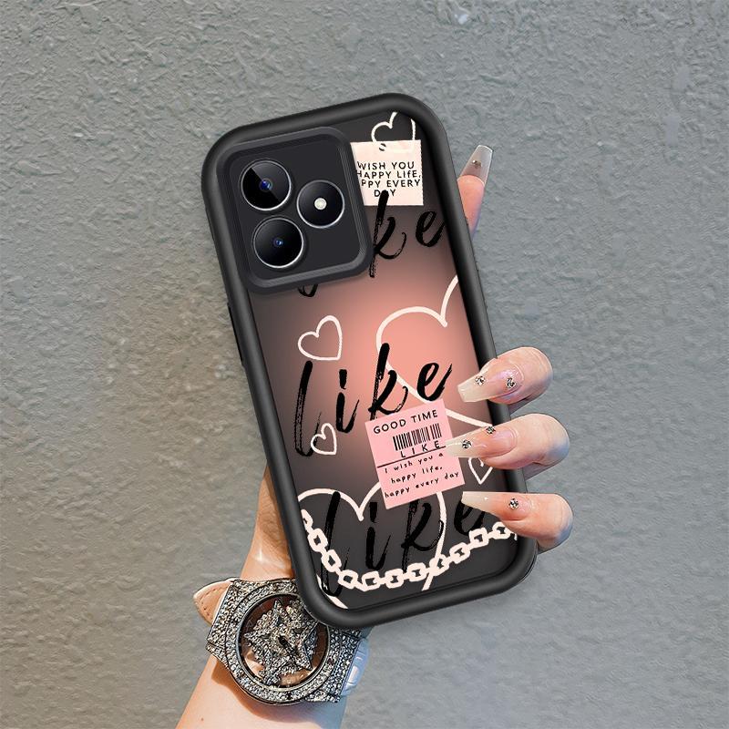 Ốp Lưng Cho Realme C53 C51 Note 50 C63 C61 Hoạt Hình Silicon Phụ Kiện Vỏ Điện Thoại Mềm TPU Như Cô Gái Âm Nhạc Mắt Thiên Thần Chống Sốc Ốp Lưng