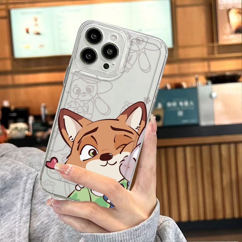 Ốp điện thoại trong suốt Fox Ốp điện thoại di động iPhone 7/8/plus/x/xs/11/12/13/14/15/16/17/pro/plus/promax
