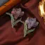 Trâm cài kim cương giả hoa Tulip cổ điển dành cho nữ Quần áo Áo khoác Phụ kiện dự tiệc Quà tặng [Mina]