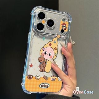 Ốp điện thoại hình gấu tráng miệng dễ thương cho Vivo V21E V20 SE V19 Neo V17 Pro V9 V5 Plus Y3 Y3S T4 Lite Ultra T3 T2 T1 Pro T3X T2X X Note NEX S X 3 2 Vỏ mềm bảo vệ ống kính trong suốt