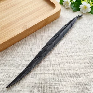Kẹp Tóc Lá Liễu từ Gỗ Mun và Đàn Hương - Phong Cách Cổ Hanfu Sườn Xám