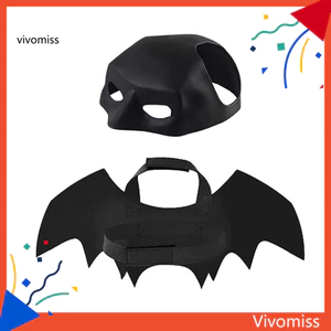 Trang phục mèo Halloween với bộ mặt nạ và cánh dơi – Trang phục ngày lễ cho chó mèo nhỏ Quần áo thú cưng hoàn hảo cho lễ kỷ niệm lễ hội Đông Nam Trang phục Halloween cho mèo
