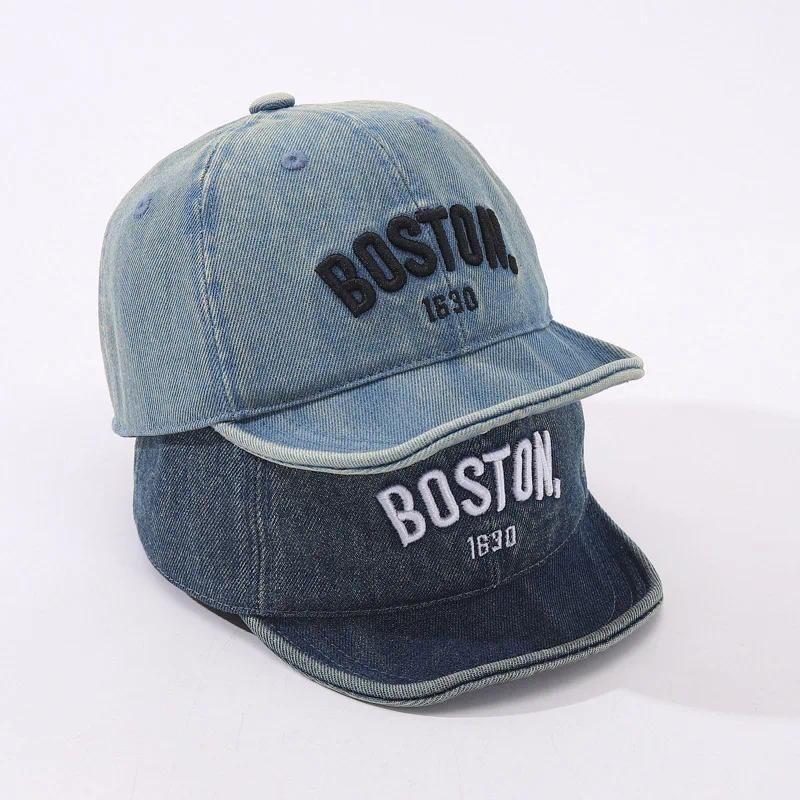 Mũ Bóng Chày Thêu Denim Đạt Đỉnh Mũ Cho Trẻ Sơ Sinh Bé Trai Bé Gái Ngoài Trời Trẻ Em Mũ Chống Nắng