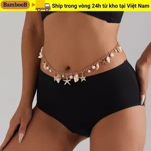 Thắt lưng dây chuyền BAMBOOB bohemian với mặt dây chuyền hình vỏ sao biển, hợp kim thời trang dành cho bikini đi biển, phù hợp cho nữ