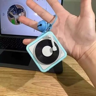Vintage Ghi Người Chơi Móc Khóa Cho Cặp Đôi Quà Tặng Mini Ghi Âm Hộp Nhạc Mặt Dây Chuyền Trang Trí LENL