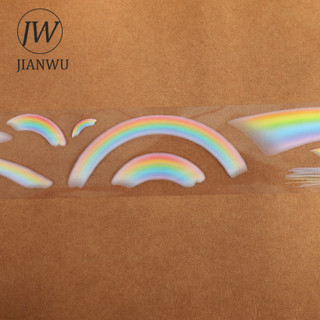JIANWU 50mm * 5m Vintage Cầu Vồng Phong Cảnh Chất Liệu Cắt Dán Thêu Sò PET Băng Sáng Tạo DIY Tạp Chí Văn Phòng Phẩm