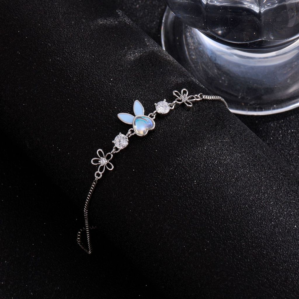 Vòng tay thỏ dễ thương Zircon đa năng đơn giản