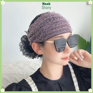 Khăn trùm đầu NOOKSTORY, Mũ Turban mùa hè thoáng khí, Mũ beanie ren thanh lịch thời trang dành cho nữ