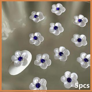 [savemoneyeveryday] 5 Chiếc Hoa Ngọc Trai Năm Cánh Hoa Phụ Kiện Quyến Rũ Móng Tay Với Kim Cương Giả Pha Lê Trang Trí Móng Tay Nghệ Thuật Đồ Dùng Làm Móng Tay [vn]