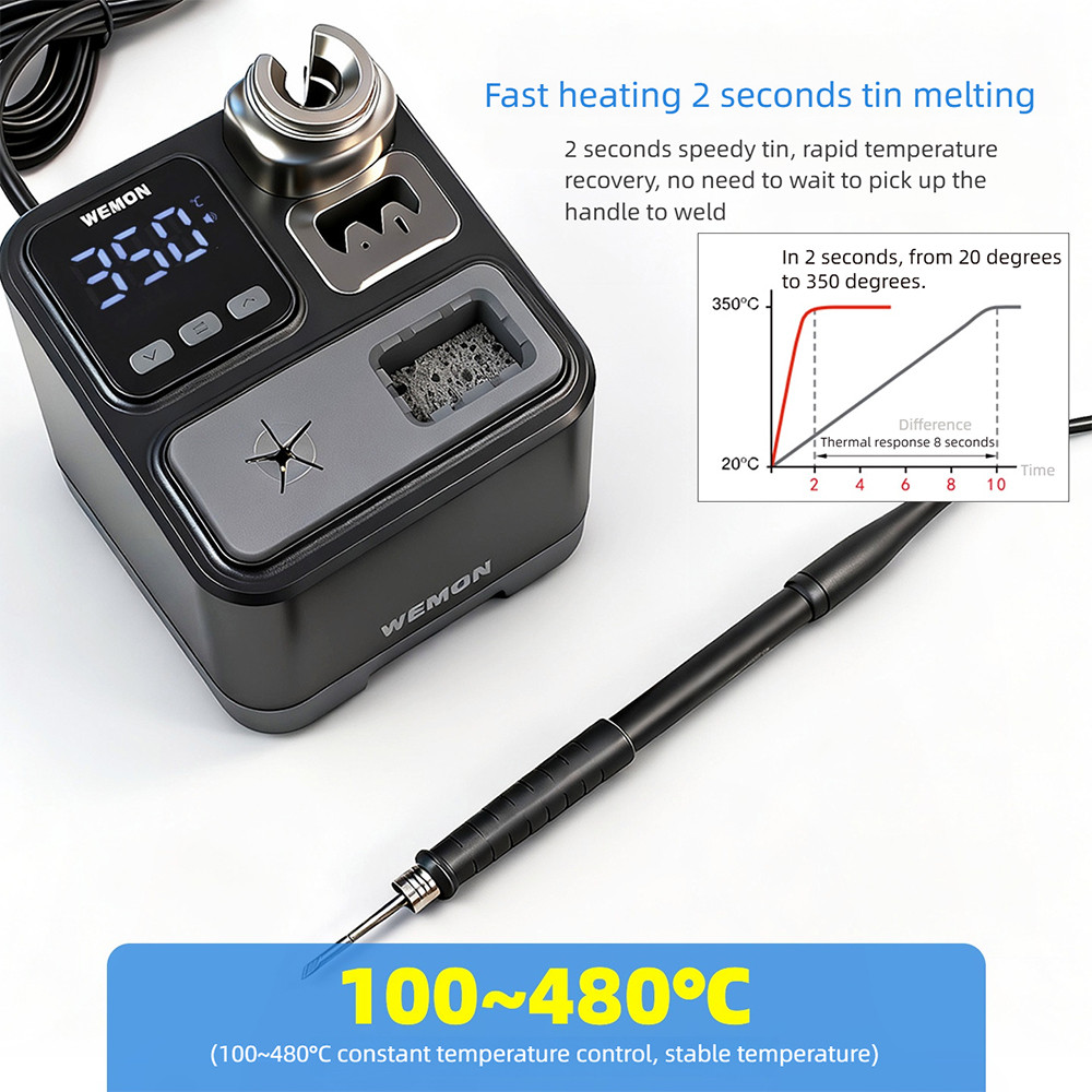Trạm hàn WEMON K21A 100-480° Thiếc tan chảy 2S có thể điều chỉnh được cho trạm làm lại hàn điện tử chính xác Tay cầm T210