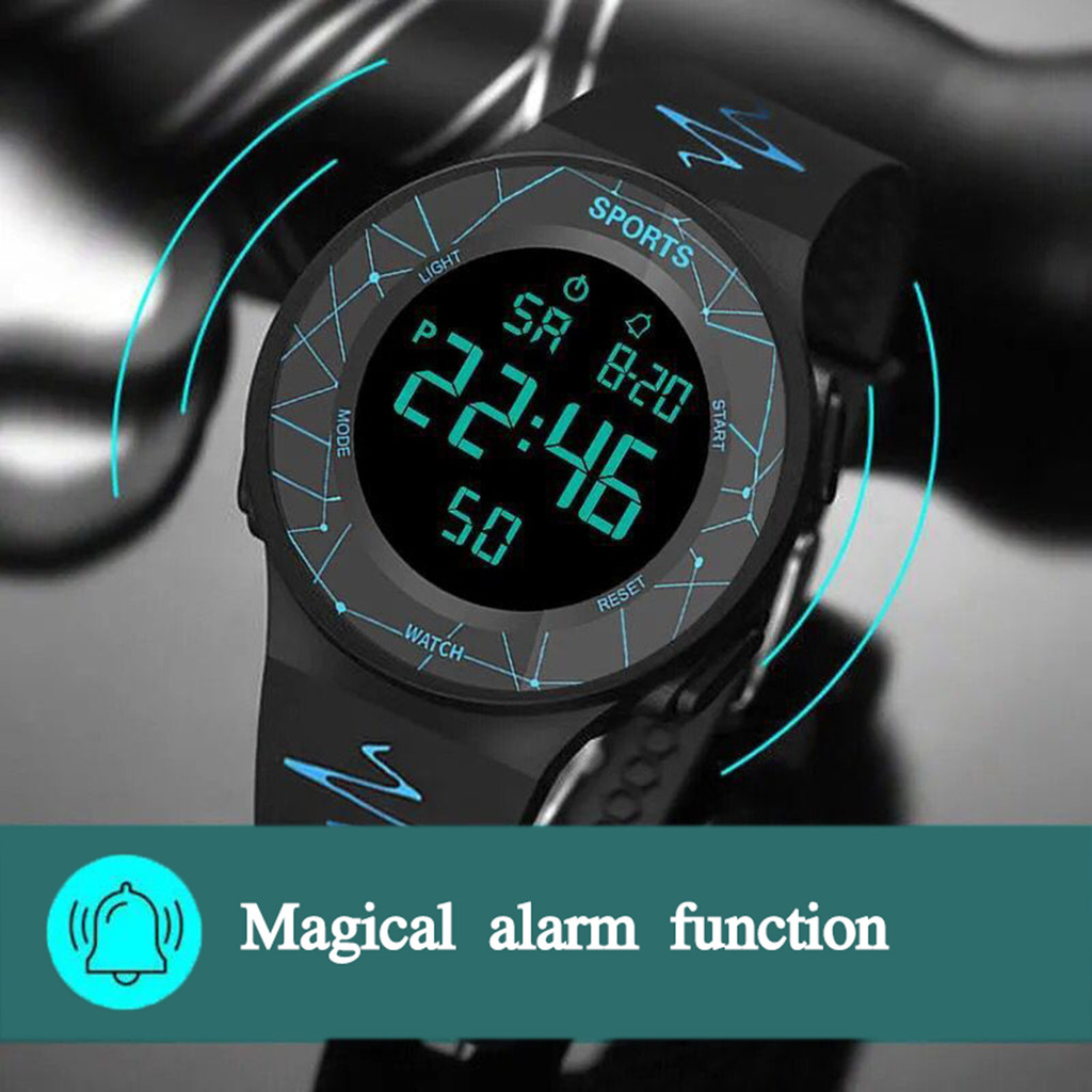 Đồng hồ thể thao kỹ thuật số nam Đồng hồ đeo tay Chronograph dạ quang có dây đeo silicon cho trẻ em Thanh thiếu niên Học sinh