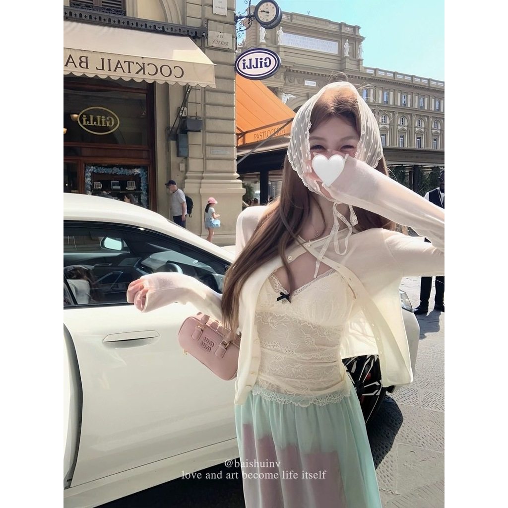 Phong Cách Hàn Quốc Phong Cách Mới Pure Desire Phong Cách Ren Cổ Chữ V Sâu Gợi Cảm Với Miếng Lót Ngực